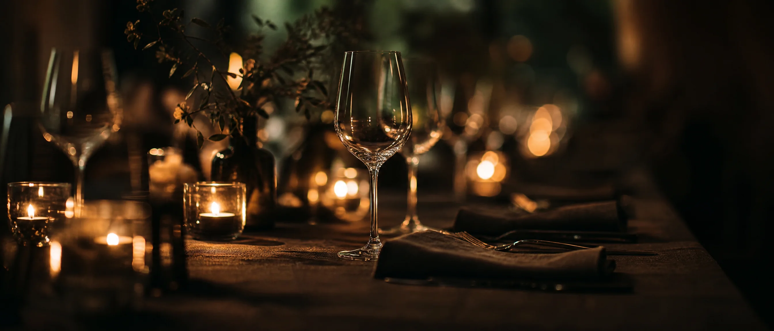 Placeholder image — a candlelit table laid for dinner